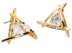 triangle zircon stud earrings