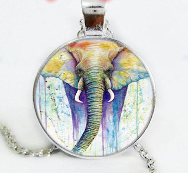 Elephant Photo Pendant Necklace