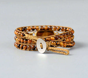 wrap bracelet with tiger eye stones