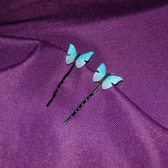 blue Butterfly hair pins