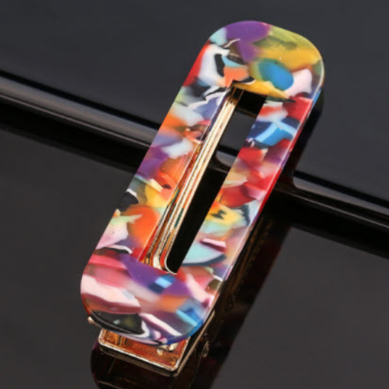 Hair Accessory Hair Clip Acrylic Bold Colors Rounded Rectangular