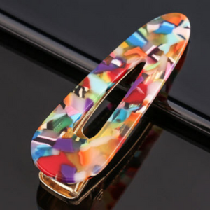 Hair Accessory Rounded Triangle Acrylic Bold Colored Hair Clip