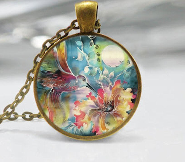 Hummingbird Pendant Chain Necklace
