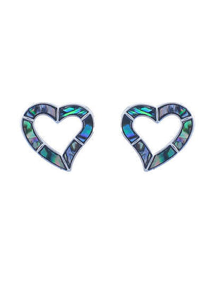 Abalone Heart Post Earrings