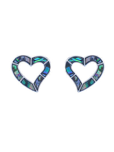 Abalone Heart Post Earrings