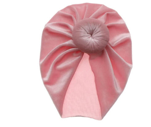 Newborn Pink velvet turban