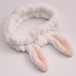 kids stretchy hairband bunny ears white
