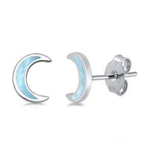 Larimar Moon Earrings