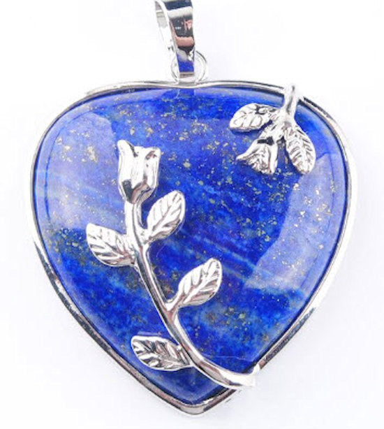 Lapis Pendant with Flower