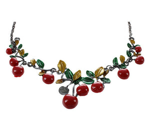 Necklace & Earring Set - Cherry with Leaves