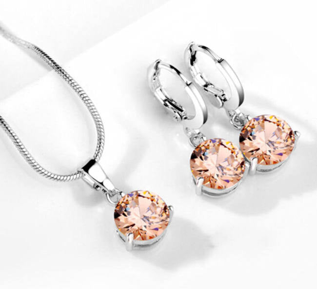 necklace earring set morganite