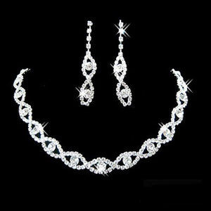 Rhinestone Necklace & Earring set - Perfect for Weddings and Proms