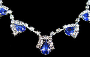 necklace crystal and blue