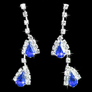 earrings crystals and blue
