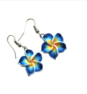 Clay flower earrings