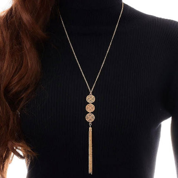 necklace long tassel 