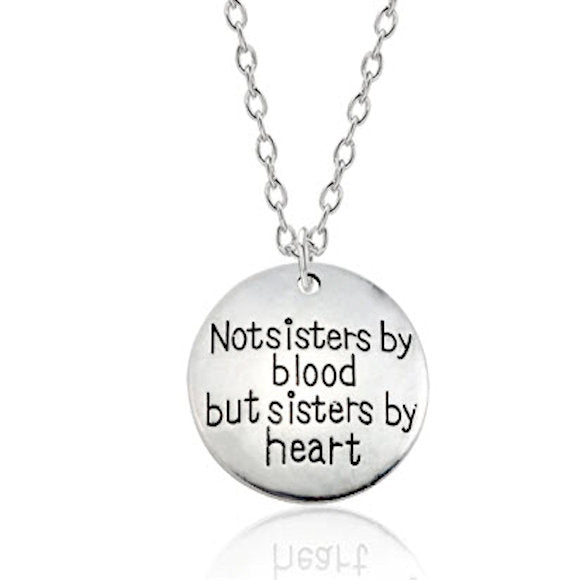 Necklace Sister by heart pendant silver adjustable