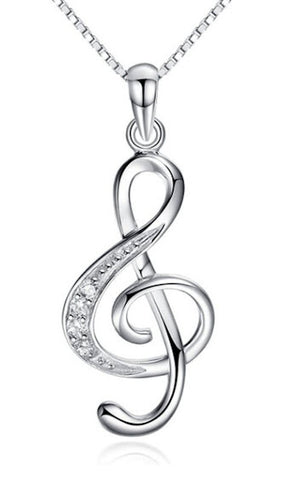 Silver Music Pendant Necklace