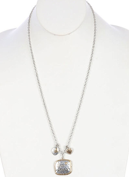 necklace love always hammered metal