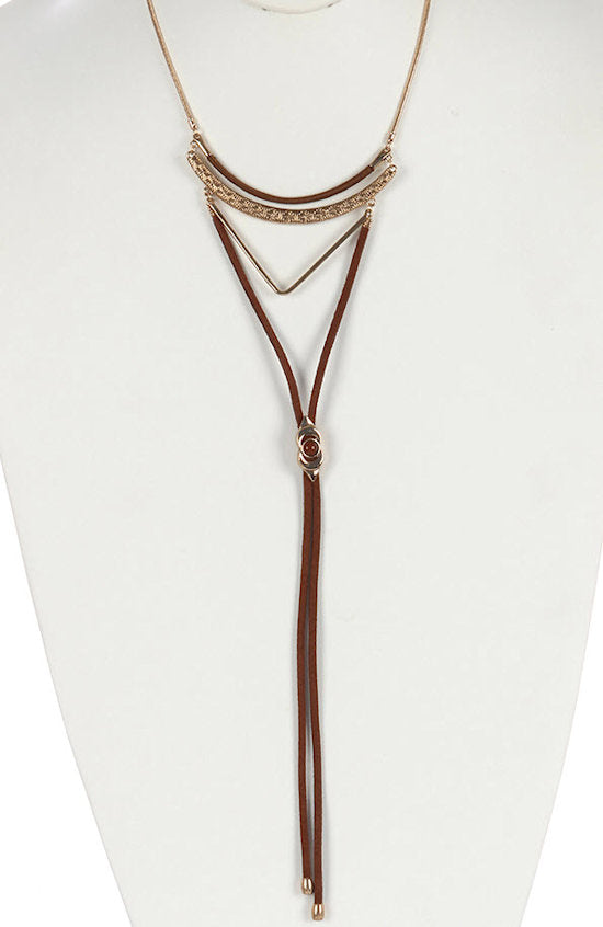 necklace long metal pattern