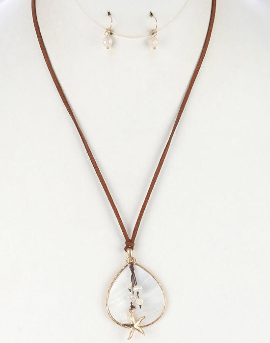 jewelry set suede star fish
