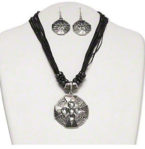 jewelry set cross silver