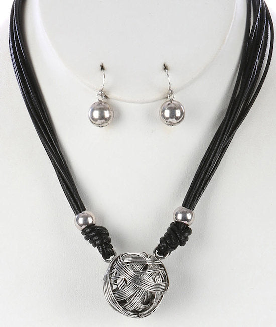 jewelry set woven wire ball