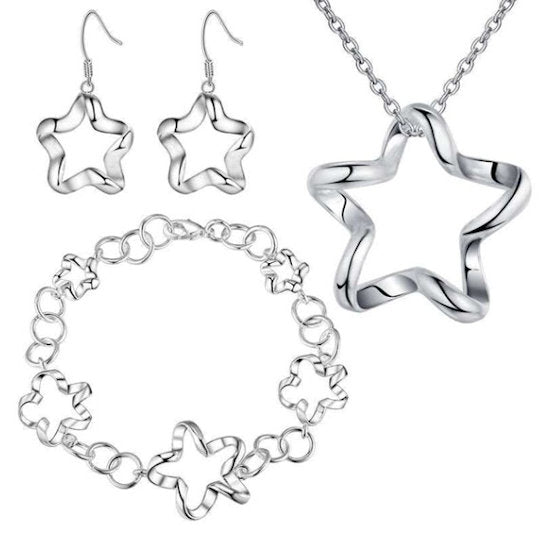 jewelry set star silver