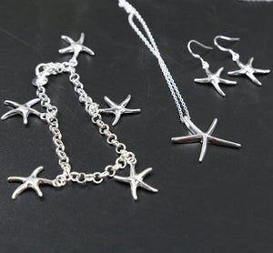 jewelry set starfish silver