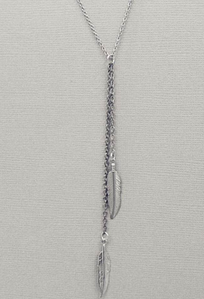 Necklace Feather Dangle Adjustable