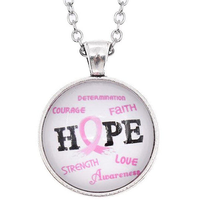 Breast Cancer Awareness Hope Glass Cabachon