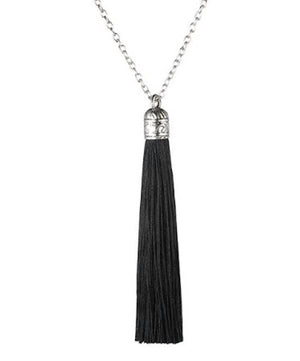 Necklace Long Tassel Silver Plated 