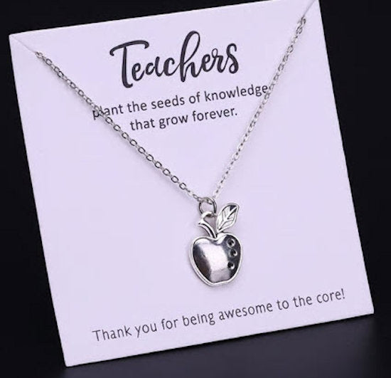 necklace teacher apple book