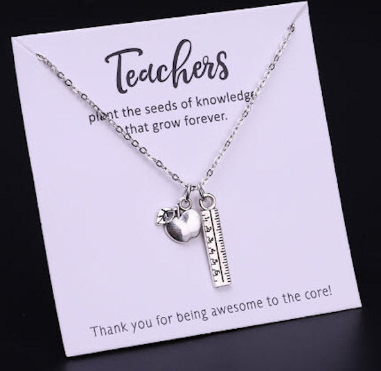 necklace teacher apple ruler