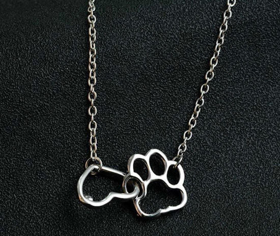 necklace heart with paw print