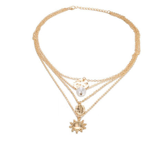 necklace multi layered boho