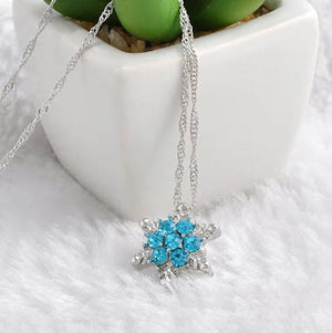 necklace snowflake blue