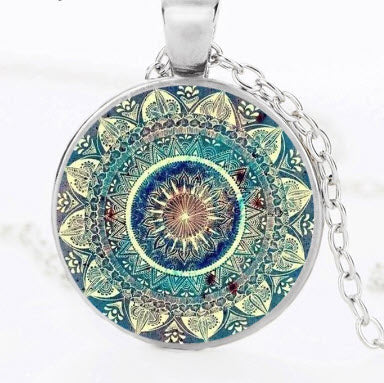 necklace green mandala