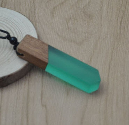 necklace wood and resin