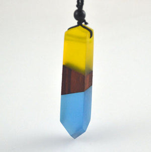 Colorful Resin and Wood Necklace