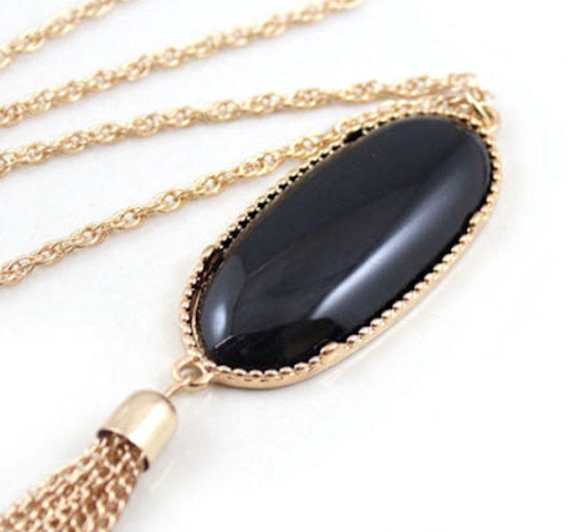 Obsidian Pendant Necklace