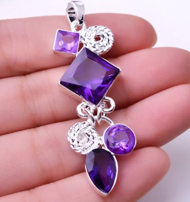 pendant purple amethyst