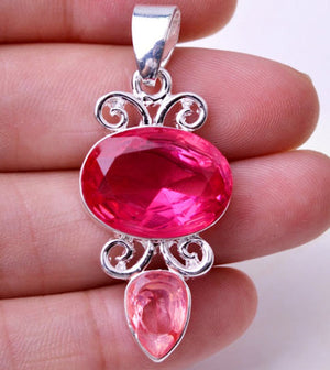 pendant pink crystal