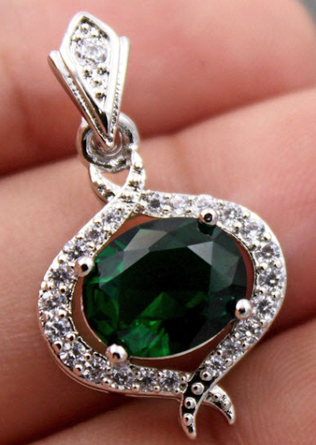 pendant oval green