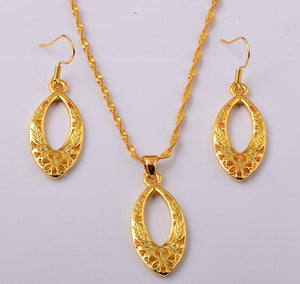 necklace earring set oval filigree