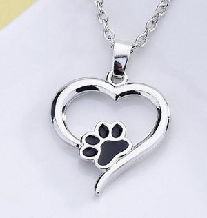 necklace heart with paw print PSU