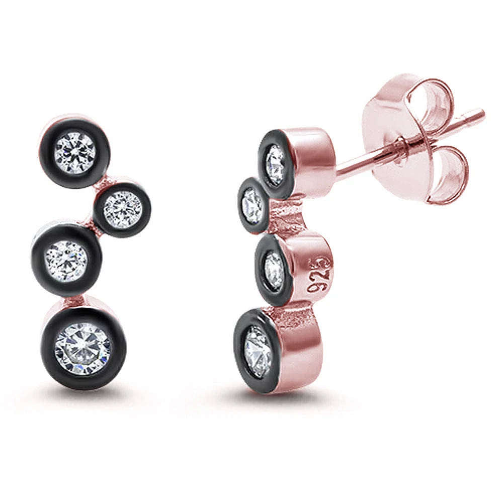 Rose Gold Plated Cubic Zirconia .925 Sterling Silver Earrings
