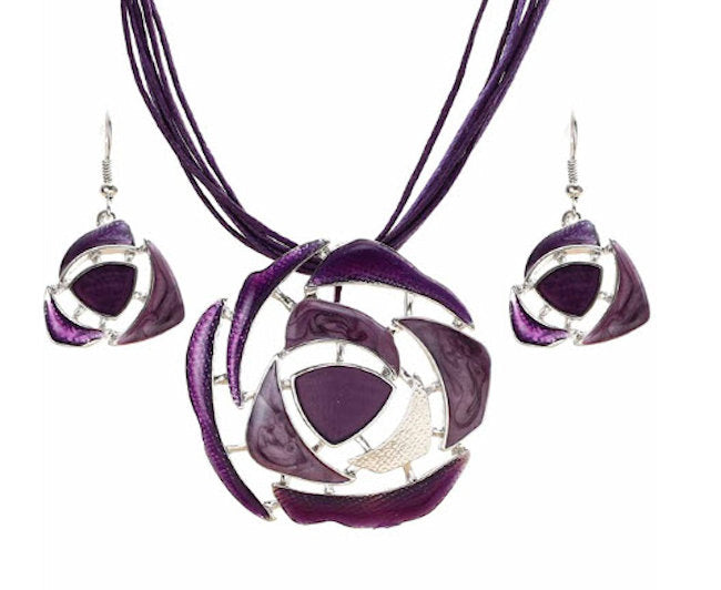 Geometric Necklace and Earring Set