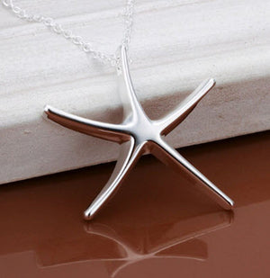 necklace silver starfish