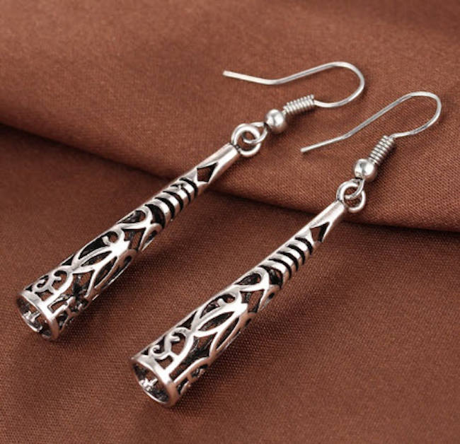 earrings tube hollow filigree